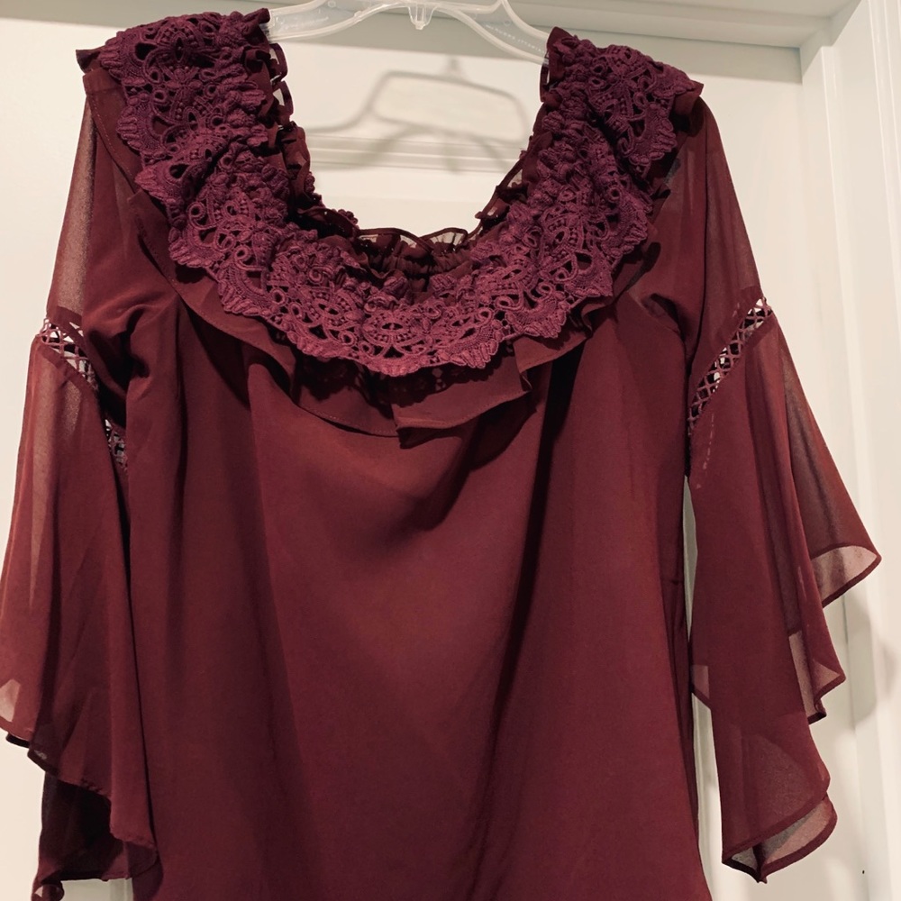 Burgundy Bohemian Top
